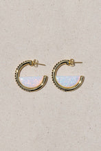Load image into Gallery viewer, Galileo Hoops in White Opal