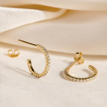 Load image into Gallery viewer, Jasmine Semi Hoops Gold