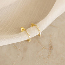 Load image into Gallery viewer, Jasmine Semi Hoops Gold