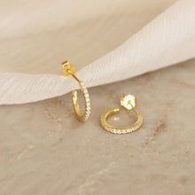 Load image into Gallery viewer, Jasmine Semi Hoops Gold