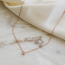 Load image into Gallery viewer, Rose Gold Square Petite Stone Necklace