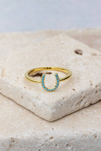 Load image into Gallery viewer, Lucky Horseshoe Ring - Gold and turquoise