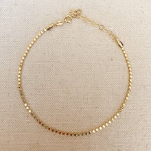 Load image into Gallery viewer, Flat Ball Chain Anklet - 18k Gold Filled