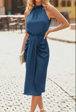 Load image into Gallery viewer, Sienn Satin Ruched Sleeveless Dress