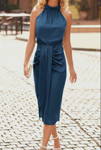 Load image into Gallery viewer, Sienn Satin Ruched Sleeveless Dress