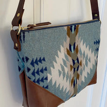 Load image into Gallery viewer, Boho Pendleton Wool Crossbody-Large Blue