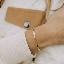 Load image into Gallery viewer, Jade Gold Filled Herringbone Bracelet
