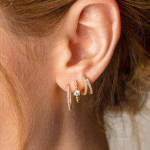 Load image into Gallery viewer, Jasmine Semi Hoops Silver
