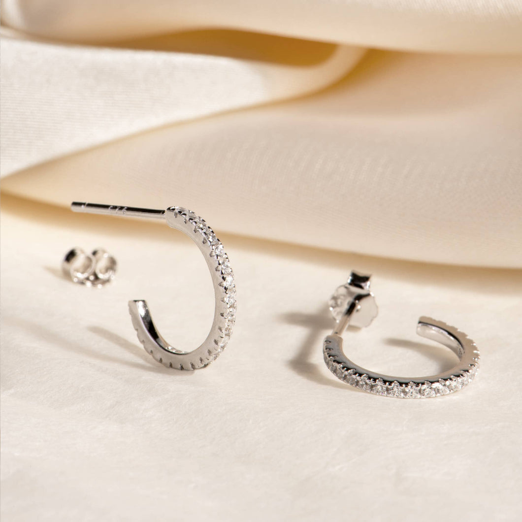 Jasmine Semi Hoops Silver