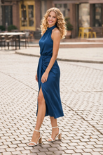 Load image into Gallery viewer, Sienn Satin Ruched Sleeveless Dress
