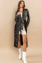 Load image into Gallery viewer, Mena Metallic Open Front Tie Long Duster

