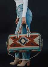 Load image into Gallery viewer, Rustic Red Aztec Duffel
