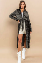 Load image into Gallery viewer, Mena Metallic Open Front Tie Long Duster
