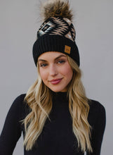 Load image into Gallery viewer, Chey Beanie in black, tan and cream
