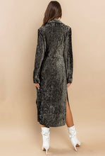 Load image into Gallery viewer, Mena Metallic Open Front Tie Long Duster
