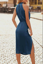 Load image into Gallery viewer, Sienn Satin Ruched Sleeveless Dress
