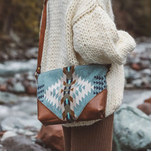 Load image into Gallery viewer, Boho Pendleton Wool Crossbody-Large Blue
