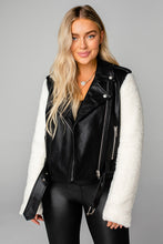Load image into Gallery viewer, Quinn Black Vegan Leather  Jacket
