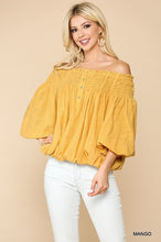 Load image into Gallery viewer, Maybel Off Shoulder Top with Balloon Sleeve
