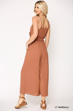 Load image into Gallery viewer, Surplice Smocked Jumpsuit with Pockets
