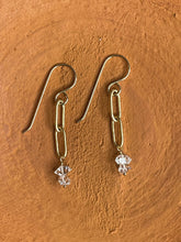 Load image into Gallery viewer, Herkimer Diamond Paperclip Earring
