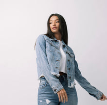 Load image into Gallery viewer, Kelso Distressed Fray Jacket
