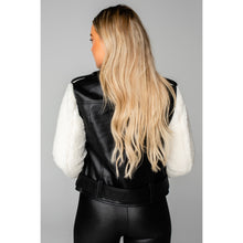 Load image into Gallery viewer, Quinn Black Vegan Leather  Jacket
