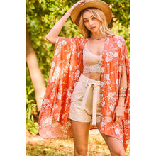 Load image into Gallery viewer, Ella Floral Print Sleeve Slit Kimono
