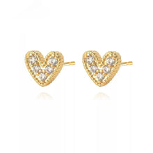 Load image into Gallery viewer, Nia Pave Heart Studs
