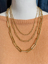 Load image into Gallery viewer, Brushed Gold Paperclip Necklace
