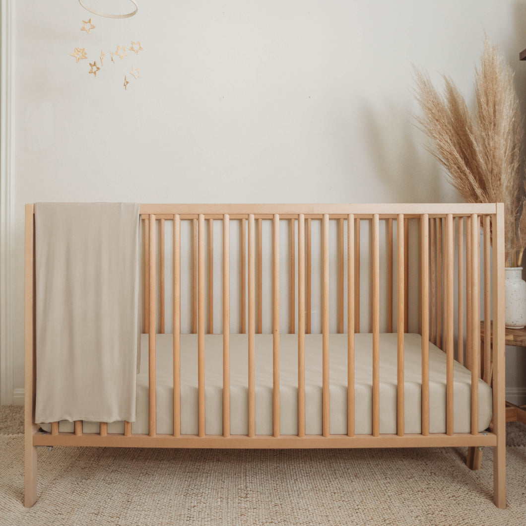 Bamboo Viscose Crib Sheet - Sand