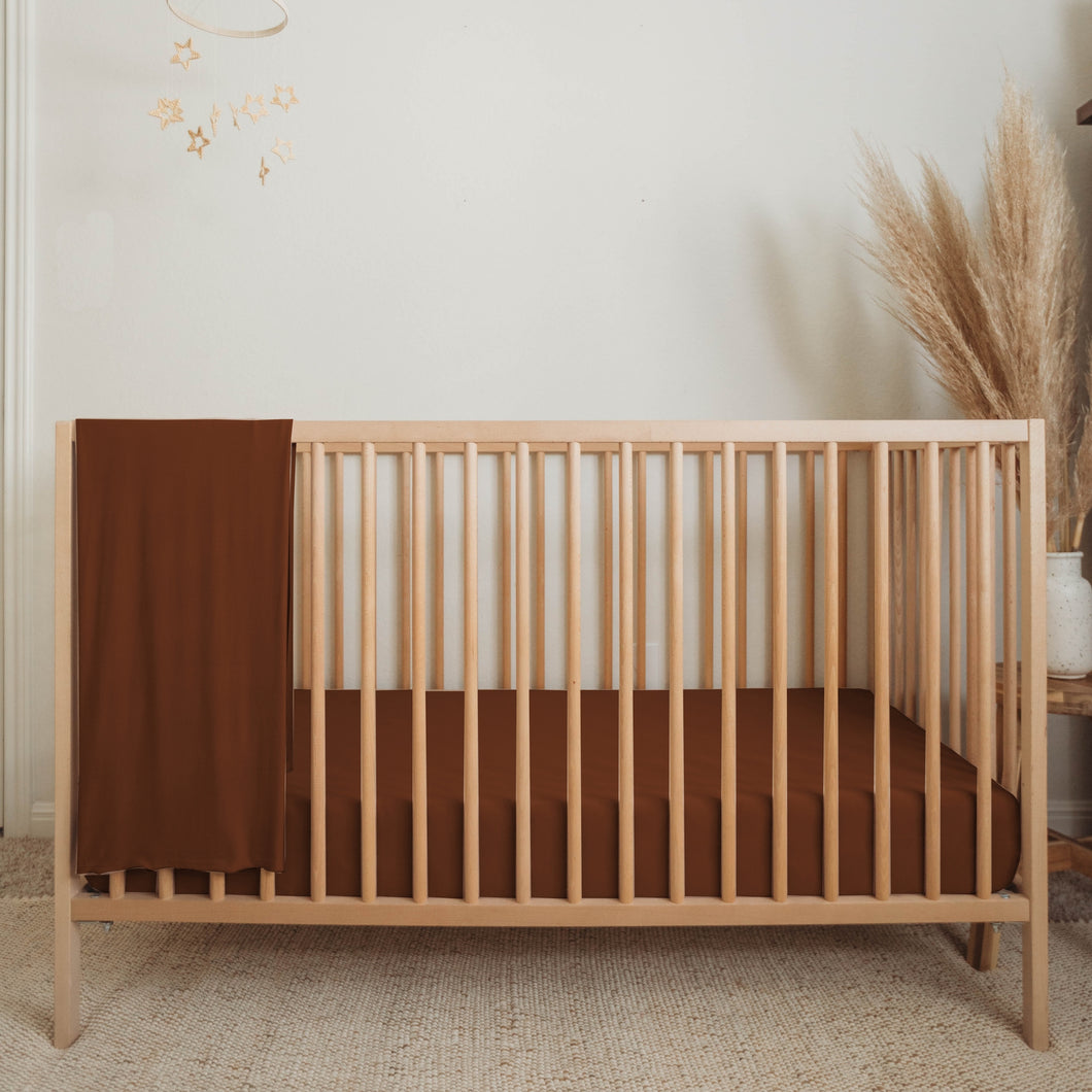 Bamboo Viscose Crib Sheet - Chestnut