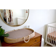 Load image into Gallery viewer, Bamboo Bassinet Sheet &amp; Changing Pad Cover -Mocha
