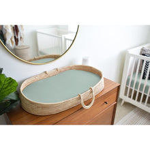 Load image into Gallery viewer, Bamboo Bassinet Sheet &amp; Changing Pad Cover - Sage
