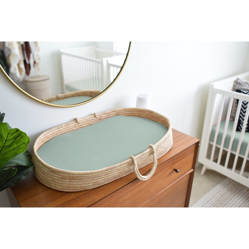 Bamboo Bassinet Sheet & Changing Pad Cover - Sage